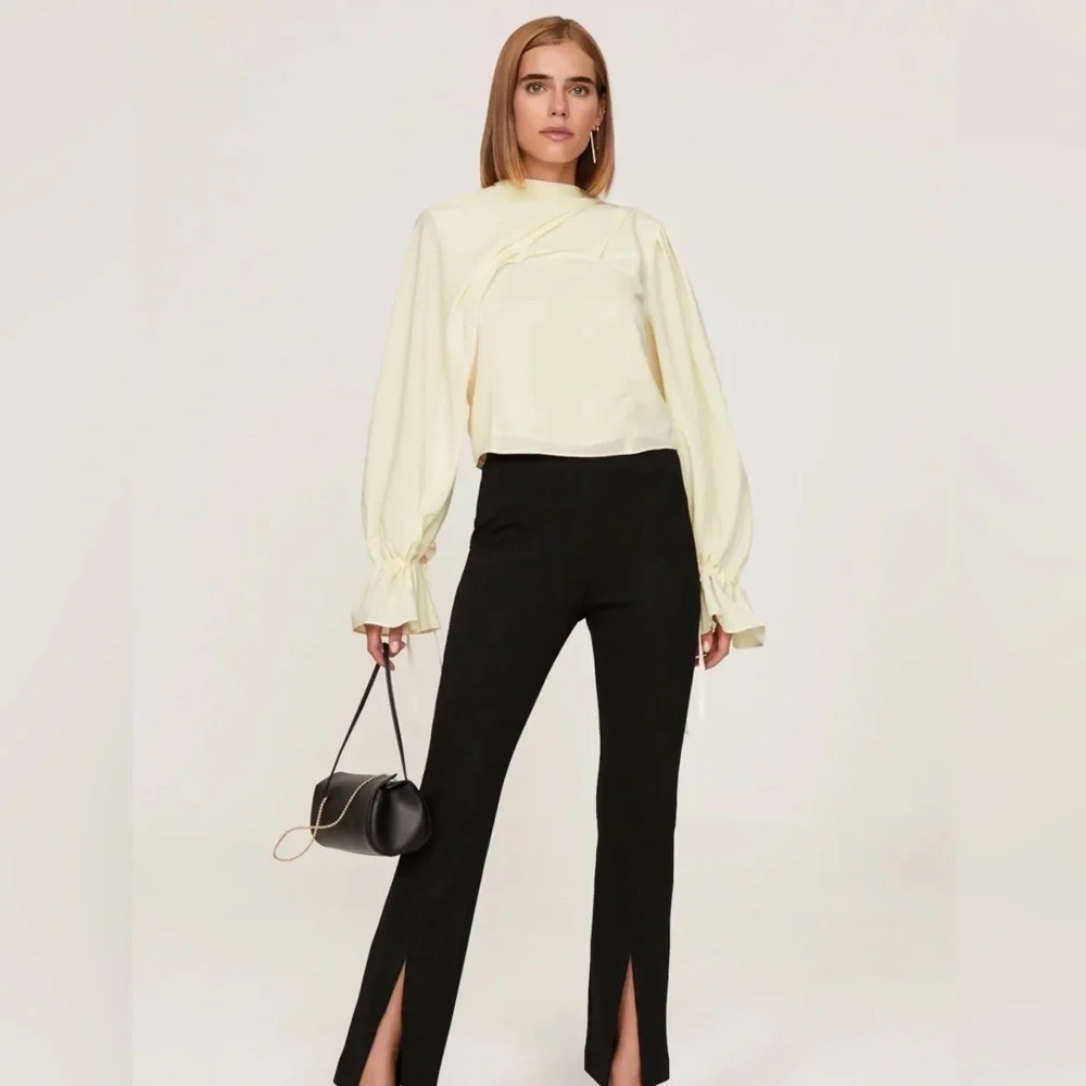 Osman Yousefzada Draped Tie Sleeve Blouse - Picture 1 of 4